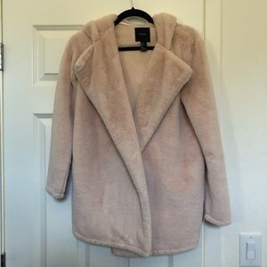 Faux Fur Coat with Hoodie